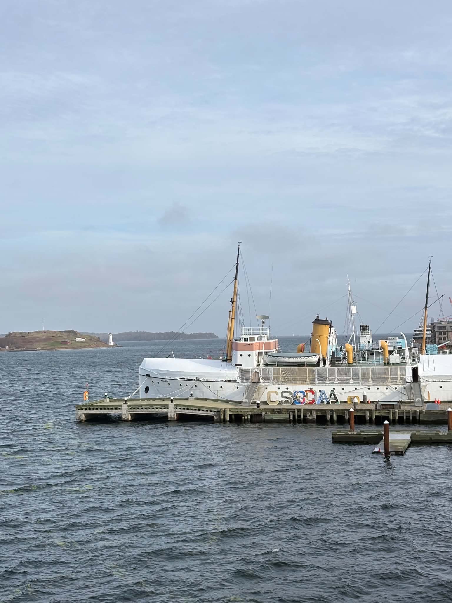 CSS Acadia docked in Halifax Harbour